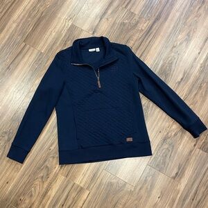 L.L. Bean Women’s Quilted Full-Zip Sweatshirt Blue Size M